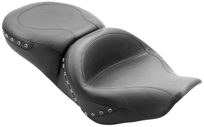 Mustang - Mustang Wide Studded Smooth Touring One-Piece Seat (Black Studs) 75577