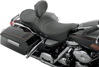 Drag Specialties - Drag Specialties Low-Profile Touring Seat with EZ Glide I Backrest 0801-0479