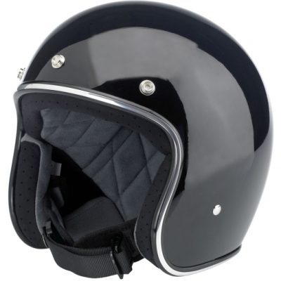 BILTWELL - BILTWELL Bonanza Open Face Solid Color Helmets BH-BLK-GL-DOTXS