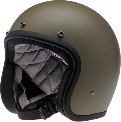 BILTWELL - BILTWELL Bonanza Open Face Solid Color Helmets BHOLVFLGRNMED